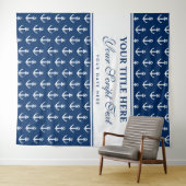 Nautisch anker logo huwelijksfeest foto achtergron wandkleed (In Situ (horizontaal))