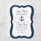 nautisch anker marine Baby shower uitnodiging (Voorkant)