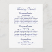 Nautisch anker marine blauw bruiloft details informatiekaartje (Achterkant)