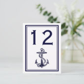 Nautisch Anker Marine Blauw Ingelijst 2V Lijstnumm Briefkaart (Staand voorkant)