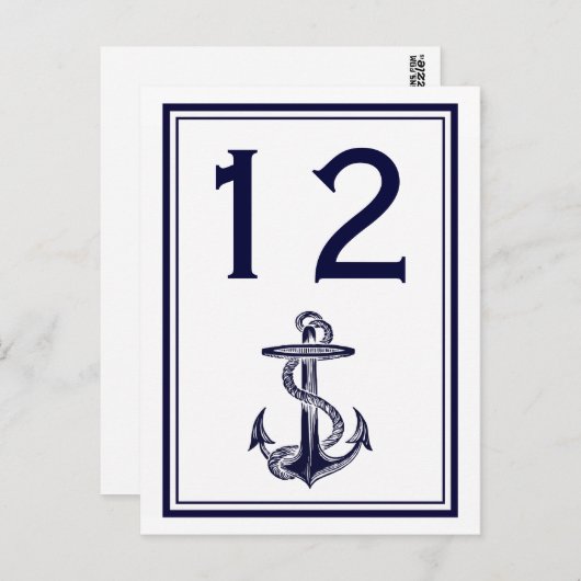 Nautisch Anker Marine Blauw Ingelijst 2V Lijstnumm Briefkaart (Voorkant / Achterkant)