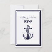 Nautisch Anker Marine Blauw Ingelijste 2V RSVP (Voorkant)
