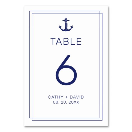 Nautisch Anker Marine Blauw Minimalistische Bruilo Kaart (Voorkant)