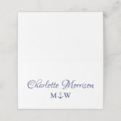 Nautisch anker marine blauw script monogram Bruilo Plaatskaartje (Buitenkant ongevouwen)