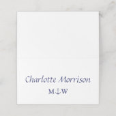 Nautisch anker marine blauw wit aangepaste bruilof plaatskaartje (Buitenkant ongevouwen)