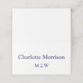 Nautisch anker marine blauw wit aangepaste bruilof plaatskaartje (Buitenkant ongevouwen)