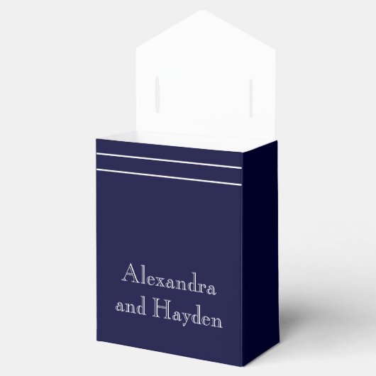 Nautisch Anker Marine Blauw Wit Bruiloft Bedankdoosjes (Geopend)