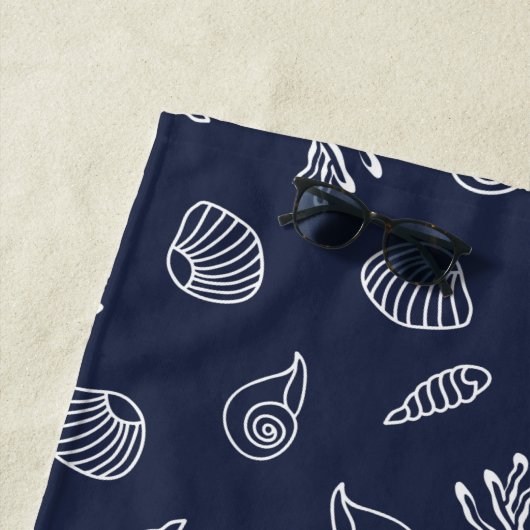 Nautisch anker Marine Blauw Wit Familie Reünie Strandlaken (In situ)