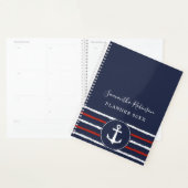 Nautisch Anker Marine Blauw Wit Rood 2024 Planner (Display)