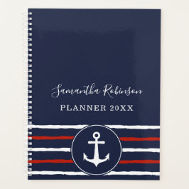 Nautisch Anker Marine Blauw Wit Rood 2024 Planner