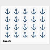 Nautisch anker marine blauw zeiler strand bruiloft vierkante sticker (Vel)