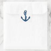 Nautisch anker marine blauw zeiler strand bruiloft vierkante sticker (Tas)