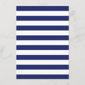 Nautisch Anker Marine Blauwe Streep Bruiloft Menu (Achterkant)