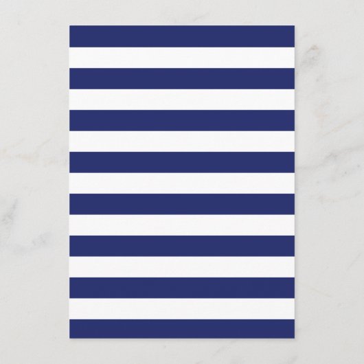 Nautisch Anker Marine Blauwe Streep Bruiloft Menu (Achterkant)