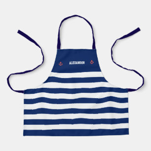 Nautisch Anker Marine Marine Blauw Wit Strepen Apr Schort