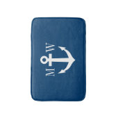 Nautisch anker marine monogram antislip badmat (Voorkant Verticaal)