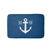 Nautisch anker marine monogram antislip badmat (Voorkant)