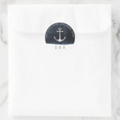 Nautisch anker marine monogram retour adres label (Tas)