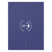Nautisch anker marineblauw Aangepast Welkomstbord Tafelkleed (Voorkant)