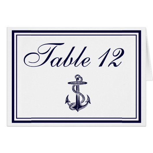 Nautisch anker marineblauw omhuld 2SQ-tabelnummer (Voorkant Horizontaal)