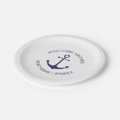 Nautisch anker marinewit Aangepast Welkomstbord Papieren Bordje (Gekanteld)