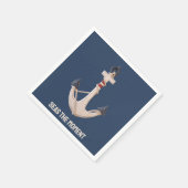 Nautisch anker met bootnaam servet (Hoek)