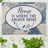 Nautisch anker met citaat theedoek (Gevouwen)