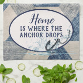 Nautisch anker met citaat theedoek (Gevouwen)