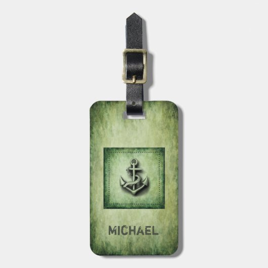 nautisch anker met grundge bagagelabel (Voorkant verticaal)