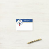 Nautisch anker met hart post-it® notes (Op bureau)