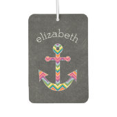 Nautisch Anker met Helder Chevron Patroon Luchtverfrisser (Voorkant)