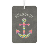 Nautisch Anker met Helder Chevron Patroon Luchtverfrisser (Achterkant)