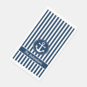 Nautisch anker met helling op de blauwe streepjes  servet (Hoek)