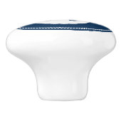 Nautisch anker met helling op marineblauw keramische knop (Zijkant)