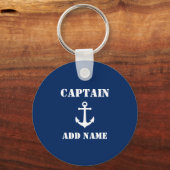 Nautisch Anker met Kapitein- of Boatnaam Sleutelhanger (Voorkant)