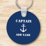 Nautisch Anker met Kapitein- of Boatnaam Sleutelhanger<br><div class="desc">Nautical Anchor met Custom Kapitein of Boat Name sleutelhanger.</div>
