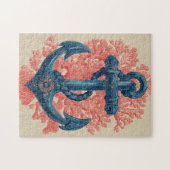  nautisch anker met koraal legpuzzel (Horizontaal)