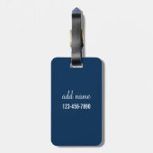 Nautisch anker met Navy Yellow Chevron Pattern Bagagelabel (Achterkant verticaal)