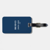 Nautisch anker met Navy Yellow Chevron Pattern Bagagelabel (Achterkant horizontaal)