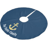 Nautisch anker met Navy Yellow Chevron Pattern Kerstboom Rok (Gekanteld)