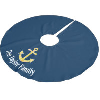 Nautisch anker met Navy Yellow Chevron Pattern