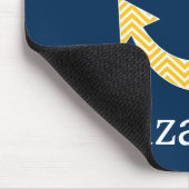 Nautisch anker met Navy Yellow Chevron Pattern Muismat (Hoek)