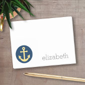 Nautisch anker met Navy Yellow Chevron Pattern Post-it® Notes