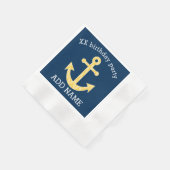 Nautisch anker met Navy Yellow Chevron Pattern Servet (Hoek)
