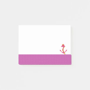 Nautisch anker met roze rand post-it® notes