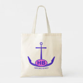 Nautisch anker met twee letters ovaal blauw roze s tote bag (Achterkant)