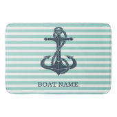 Nautisch, Anker, Mint Green Stripes Badmat (Voorkant)
