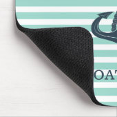 Nautisch, Anker, Mint Green Stripes Muismat (Hoek)