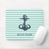 Nautisch, Anker, Mint Green Stripes Muismat (Met muis)
