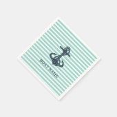 Nautisch, Anker, Mint Green Stripes Servet (Hoek)